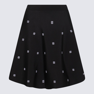 Givenchy Knitted Mini Skirt With 4g Motif In Black