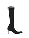 Givenchy Black Show Boots In Knit And Leather In Black