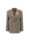 Golden Goose Diva Wool And Silk Blazer In Beige