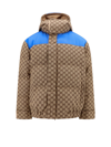 Gucci Geometric Patterned Padded Jacket In Beige