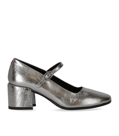 Halmanera Mary Jane Metal Steel Pump In Silver