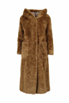 Herno Faux Fur Hooded Coat In Brown