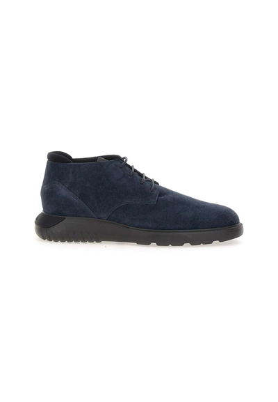 Hogan Lace-up Shoes H600 Derby Suede In Azul