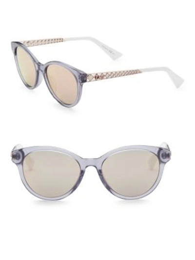 Dior Ama7 52mm Mirrored Round Sunglasses In Blue