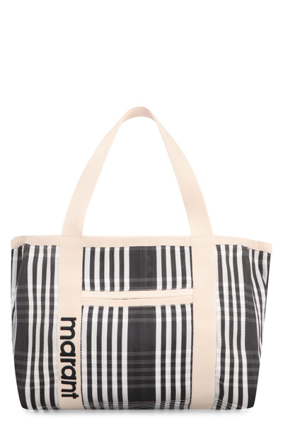 Isabel Marant Darwen Stripe-jacquard Tote Bag In Grey