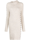 Isabel Marant Marina Boiled Knit Mini Dress In Nude &amp; Neutrals
