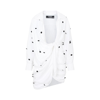 Jacquemus Bahia Brodée Twist-front Embellished Twill Mini Dress In White