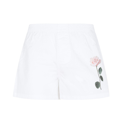 Jacquemus Le Calecon Cotton Shorts In Eq Print Light Pink Rose
