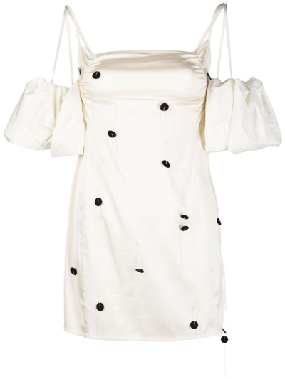 Jacquemus La Mini Dressing Gown Chouchou Bro Dress In White