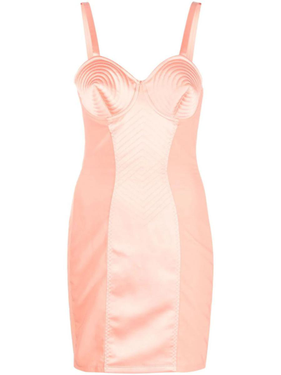 Jean Paul Gaultier Iconic Cone-bra Minidress In Pink