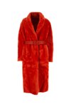 Jil Sander Women's Shearling Coat In Red