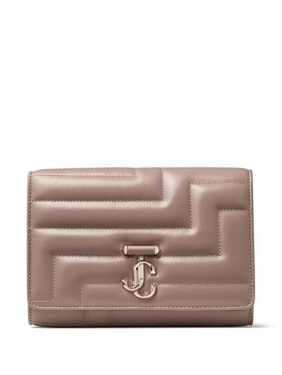 Jimmy Choo Varenne Avenue Quilted Clutch Bag In Nude &amp; Neutrals