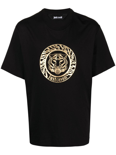 Just Cavalli T-shirt Mit Logo-print In Black