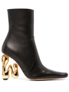 JW ANDERSON JW ANDERSON 105MM SCULPTED-HEEL LEATHER BOOTS