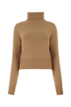 Khaite Lanzino Funnel-neck Cashmere Jumper In Camel