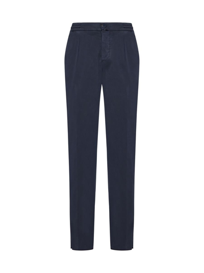 Kiton Blue Trousers In Black