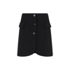 Lanvin High Waist Wool Blend Mini Skirt In Black