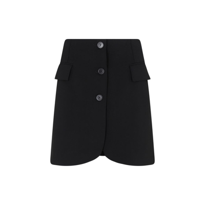 Lanvin Short Tailored Mini Skirt In Black