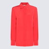 Lanvin Button-down Silk Shirt With Long Sleeves In Watermelon