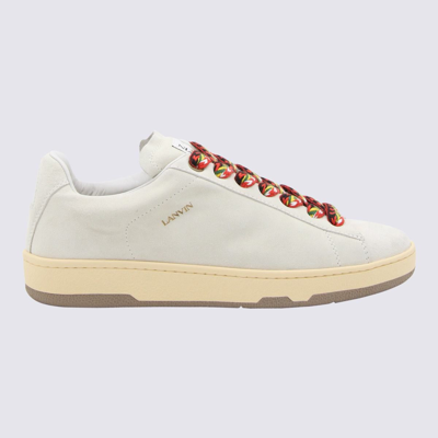 LANVIN LANVIN WHITE LEATHER CURB SNEAKERS