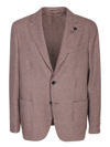 Lardini Linen And Wool Jacket In Bordeaux