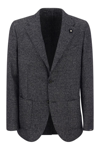 LARDINI LARDINI PRINCE OF WALES JACKET IN WOOL BLEND