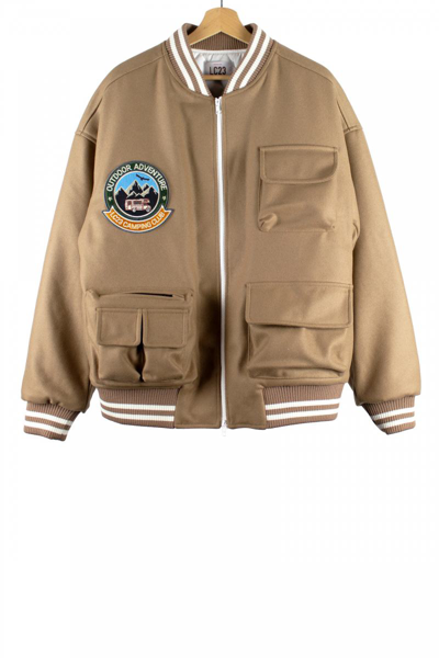 Lc23 Multipocket Wool Varsity Jacket Clothing In Camel