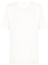 Lemaire Crew Neck Cotton T-shirt In Wh Light Cream