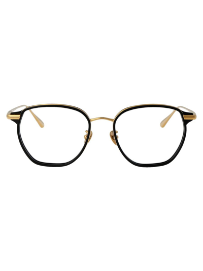 Linda Farrow Danilo Glasses In 01 Yellow Gold Black Optical