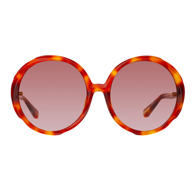 Linda Farrow Round Frame Sunglasses In Multi