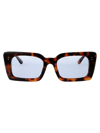Linda Farrow Nieve Sunglasses In 06 T-shell Yellow Gold Light Blue