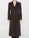 Dolce & Gabbana Long Wool-cashmere Coat In Brown