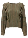 Loveshackfancy 'devika' Blouse With Pleated Ruffles And Lace In Multi