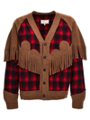 Maison Margiela X Pendleton Fringe-trim Wool Cardigan In Multicolor