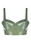 Maison Margiela Adjustable Balconette Bra With Wide Shoulder Straps In Electric Leaf