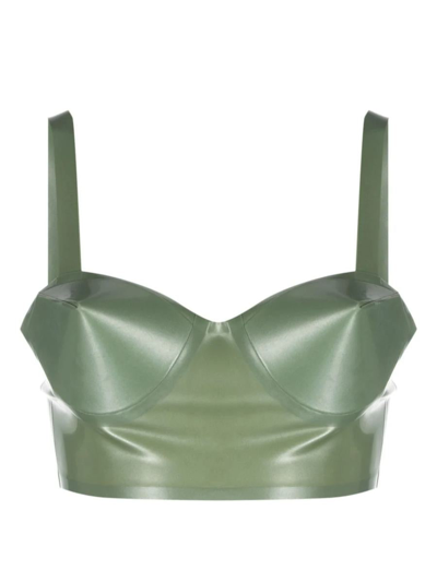 Maison Margiela Pointed Cups Balconette Bra In Electric Leaf