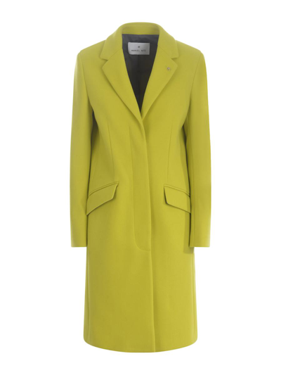 Manuel Ritz Single-breasted Coat  In Lime