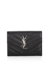 SAINT LAURENT Monogram Passport Case With Silver Hardware