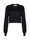 Marni Distressed Cropped Jumper In Black