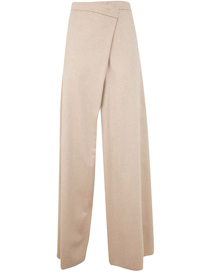 Max Mara Fantino Asymmetric Wide-leg Trousers In White