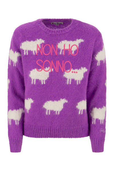 Mc2 Saint Barth Jumper With Embroidery And Sheep In Lilac