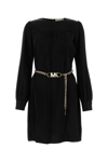 Michael Michael Kors Michael By Michael Kors Black Jacquard Mini Dress In Black