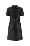 Michael Michael Kors Stretch Crepe Belted Utility Dress In Black