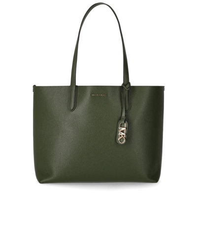 Michael Kors Logo Leather Shopping Bag In Green