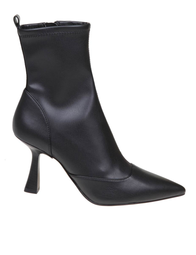 Michael Kors Clara Ankle Boots In Black Nappa Leather