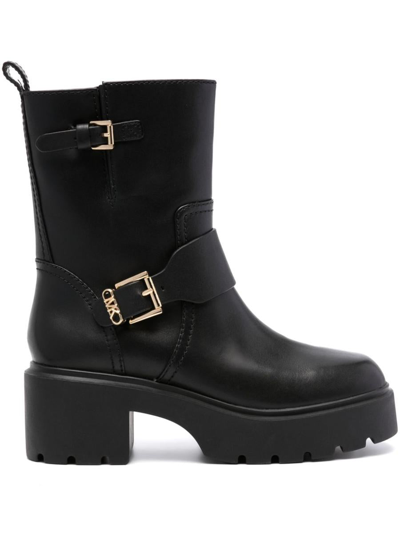 Michael Kors Perry Leather Ankle Boots In Black
