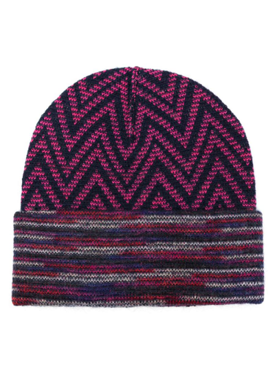 Missoni Sport Wool Blend Hat In Fuchsia