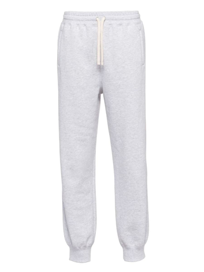 Miu Miu Logo-embroidered Track Pants In Grigio