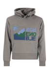 Moncler Men's Logo-printed Hoodie In Grey