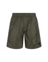 MONCLER MONCLER MILITARY SWIM SHORTS WITH LOGO PATCH